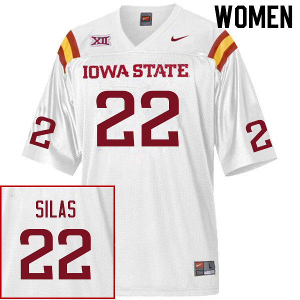 Iowa State Cyclones Women's #22 Deon Silas Nike NCAA Authentic White College Stitched Football Jersey FA42O86JV
